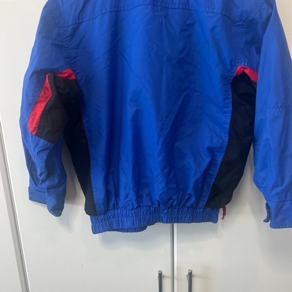 Vintage Columbia Youth Medium Blue Red Windbreaker Jacket Full Zip Sportswear - Picture 13 of 15